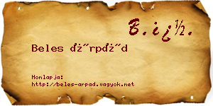 Beles Árpád névjegykártya