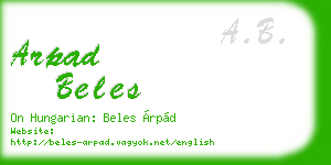 arpad beles business card
